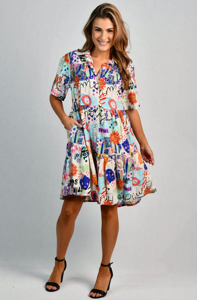 Go Girl Victoria Summer Scribble Dress VGLD170