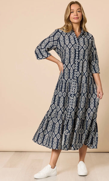 Threadz Lola Dress Navy 49161