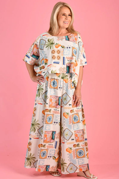 La Sofia Amalfi Linen Pant Aperol Spritz VLSP004