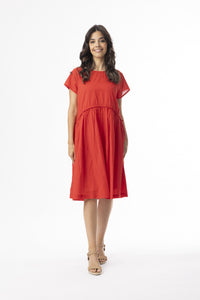Orientique Cotton Slub Essentials Red Dress 51910