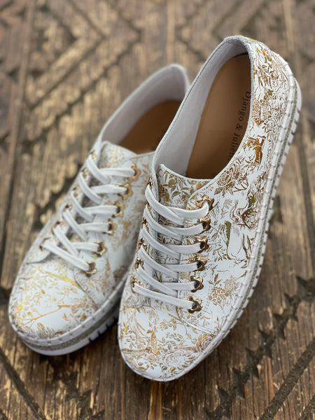 Django & Juliette Mahina White/Gold Sneaker