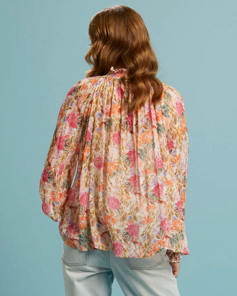 FATE & BECKER Another Love Shirred Neck Top-Floral Love
