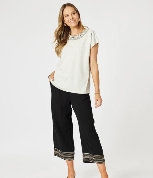 Clarity Cross Stitch Black Pant 47938