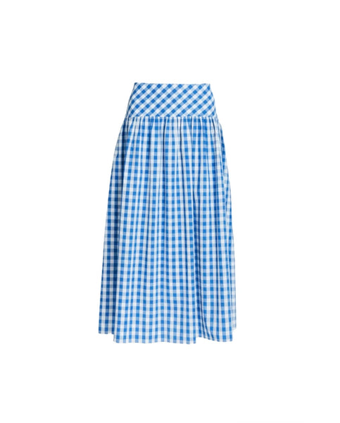 Threadz Amalfi Check Azure Skirt 50036