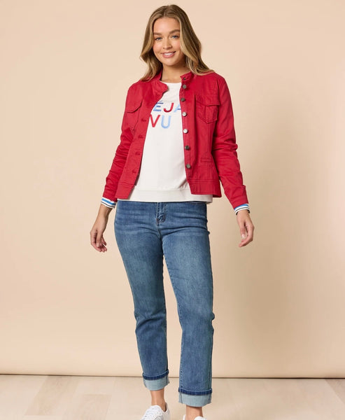 Threadz Maggie Red Denim Jacket 44017