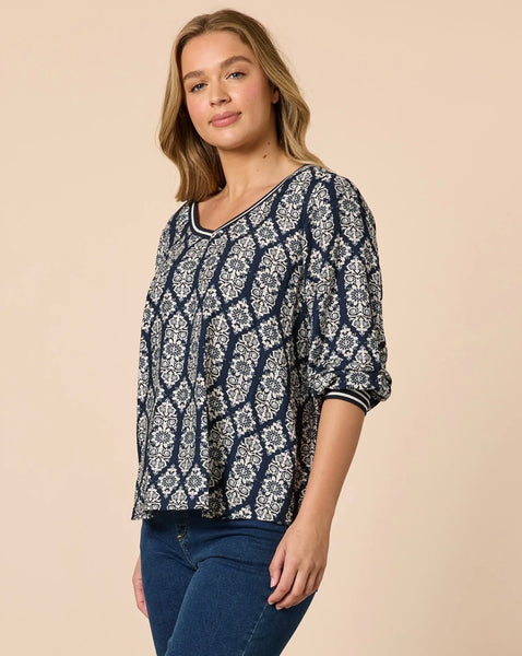 Threadz Lola Top Navy 49162