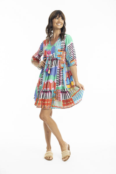 Escape Diana V Neck Multi Dress