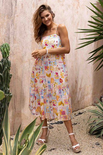 Go Girl Ellie MIDI Dress Coco Vacay Blush VGLD700