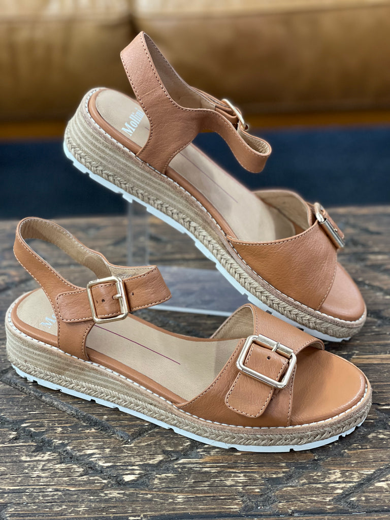 Mollini Bittle Dark Tan Wedge – Bossi Boots