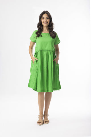 Orientique Cotton Slub Essentials Green Dress 51910