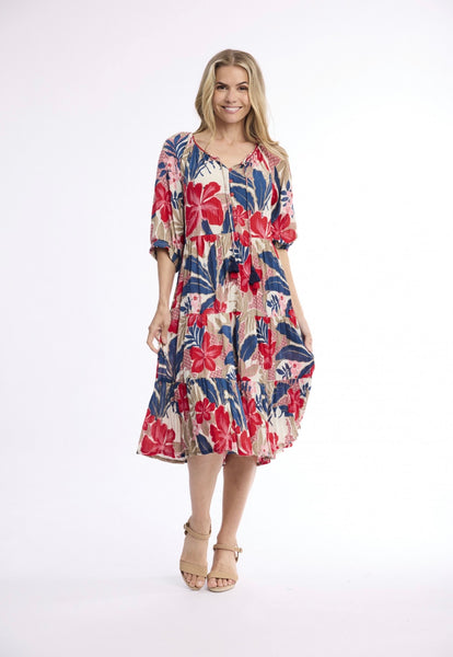 Orientique Cavailon Layered Puff Sleeve Dress 40271