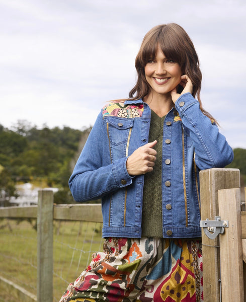 Escape Light Print Denim Jacket 23155