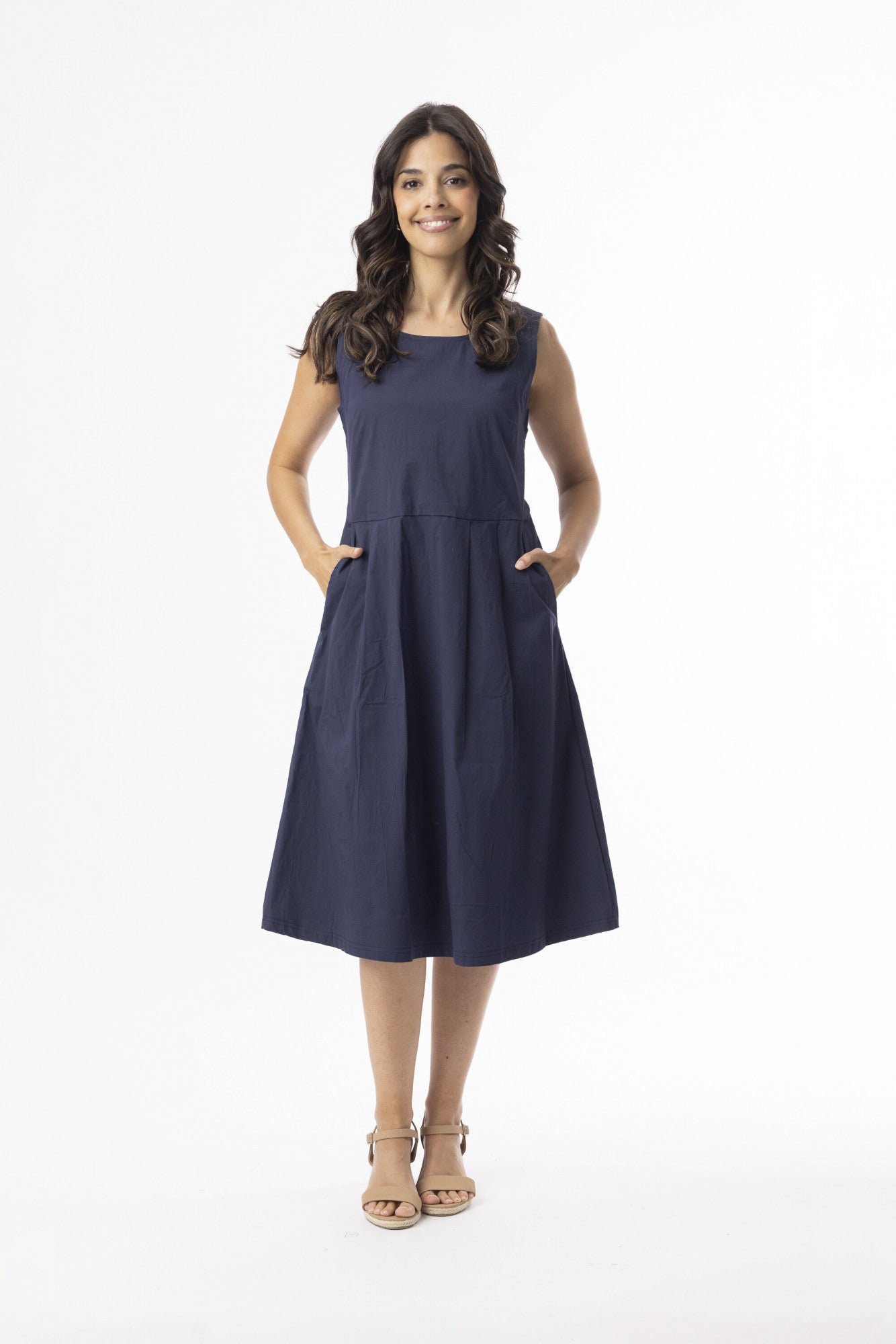 Orientique Bangalene Sleeveless Navy Dress 51911