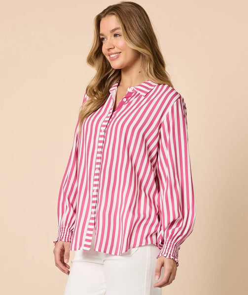 Threadz Amour Stripe Pink Shirt 48944