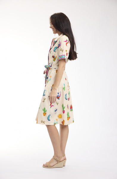 Orientique Citadelle Collar Tie Waist Dress 1146