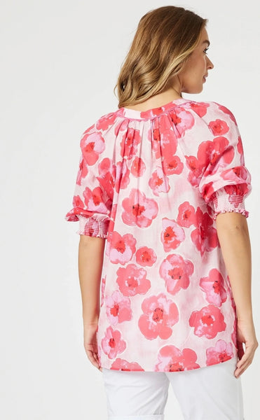 Threadz Pink Poppies Top 48375