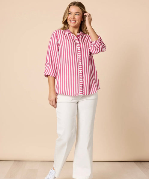 Threadz Amour Stripe Pink Shirt 48944