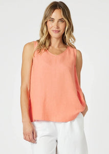 Gordon Smith Lino Button Back Cami Papaya 48122