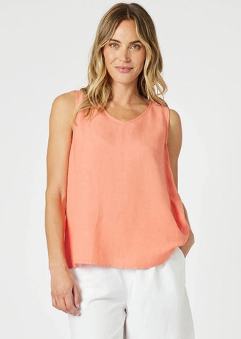 Gordon Smith Lino Button Back Cami Papaya 48122
