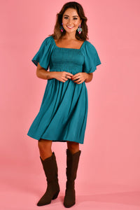 Go Girl Manhattan Short Dress Teal VGLD140