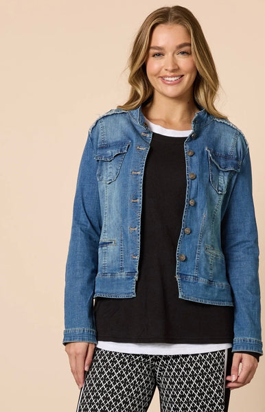 Threadz Military Denim Jacket 38706