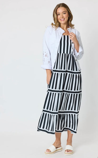 Threadz Bianca Stripe Black/White Dress 50130