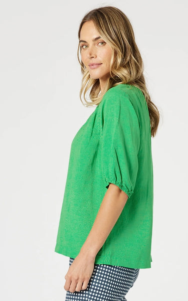 Gordon Smith Lino V Neck Top Elm 48258