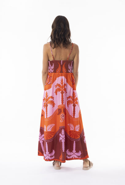 Escape Celeste Orange Strappy Dress 30145