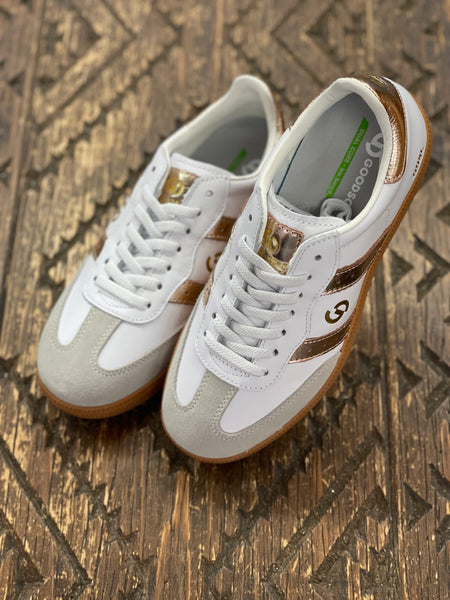 Goodsole Parallel White/Gold Leather Sneaker