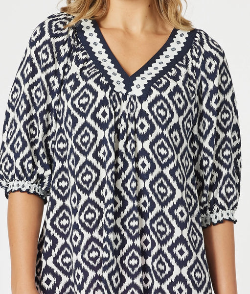 Threadz Diamonds are Forever Top Navy/White 48391