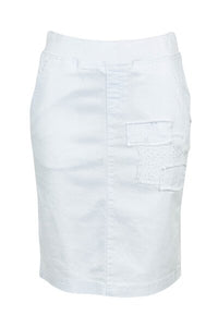 Threadz Portia White Denim Skirt 45799