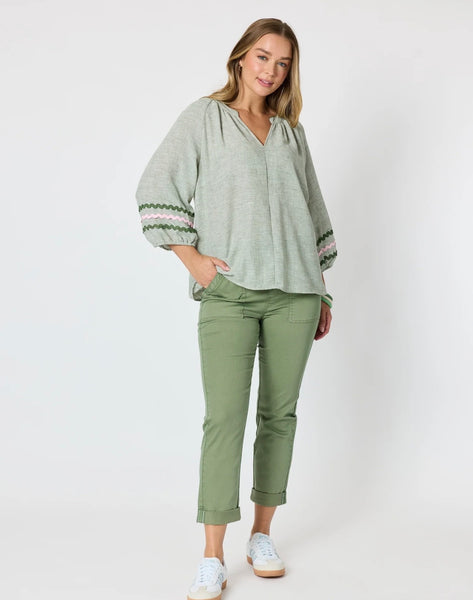 Threadz Canopy Ric Rac Olive Top 50110