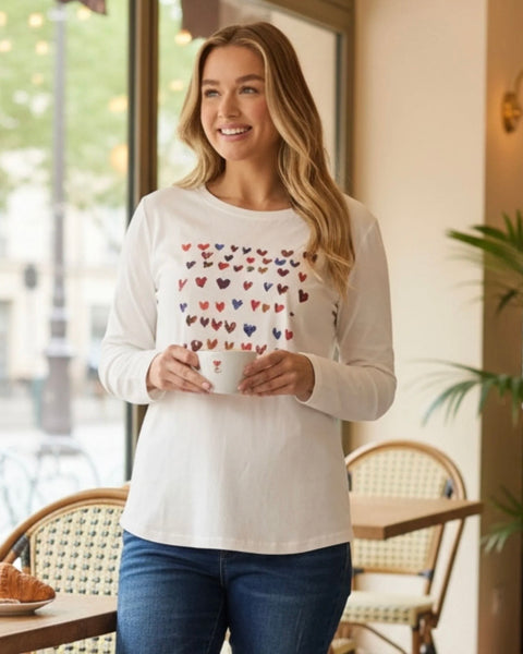 Threadz Sweetheart Long Tee Ivory 48648