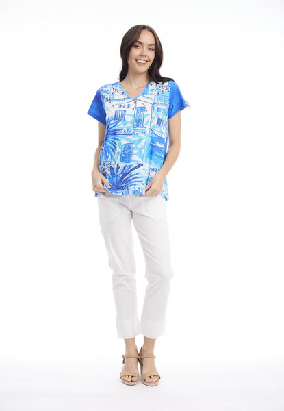Orientique Greek Island v Neck TShirt 23183G