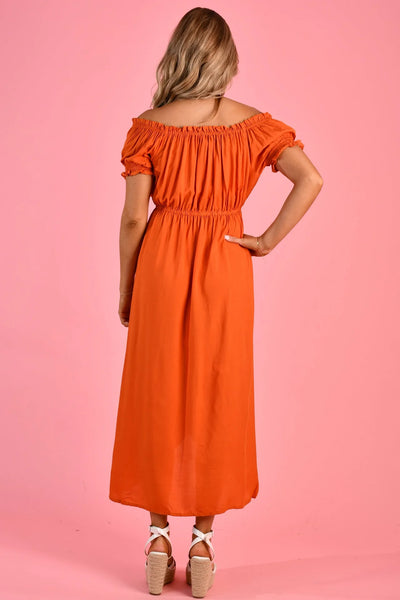 Go Girl Etty Bay Dress Burnt Orange VGLD224
