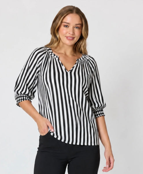 Threadz Kalahari Stripe Black/White Tunic 50356