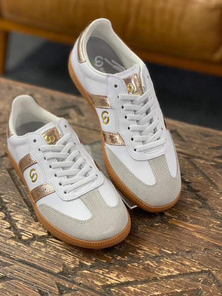 Goodsole Parallel White/Gold Leather Sneaker