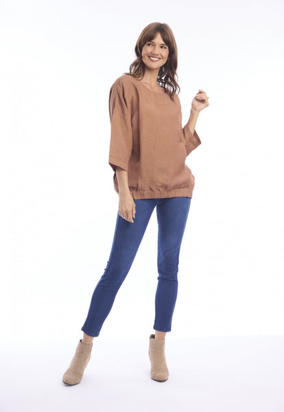 Escape Linen Pumpkin Spice Top 72573