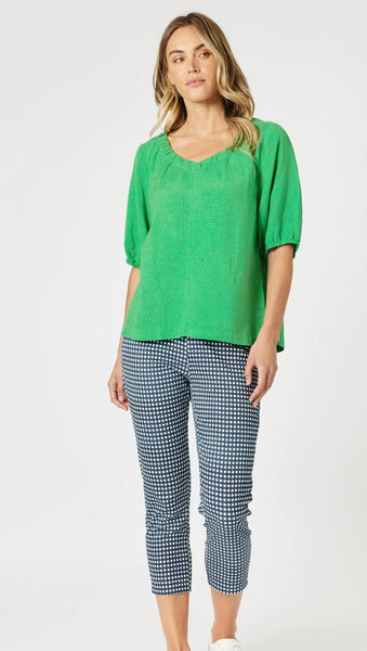 Gordon Smith Lino V Neck Top Elm 48258