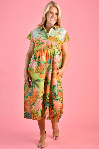 Pure Cotton Co St.Thomas Dress Wild Jungle VPCD500