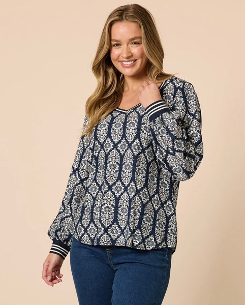 Threadz Lola Top Navy 49162
