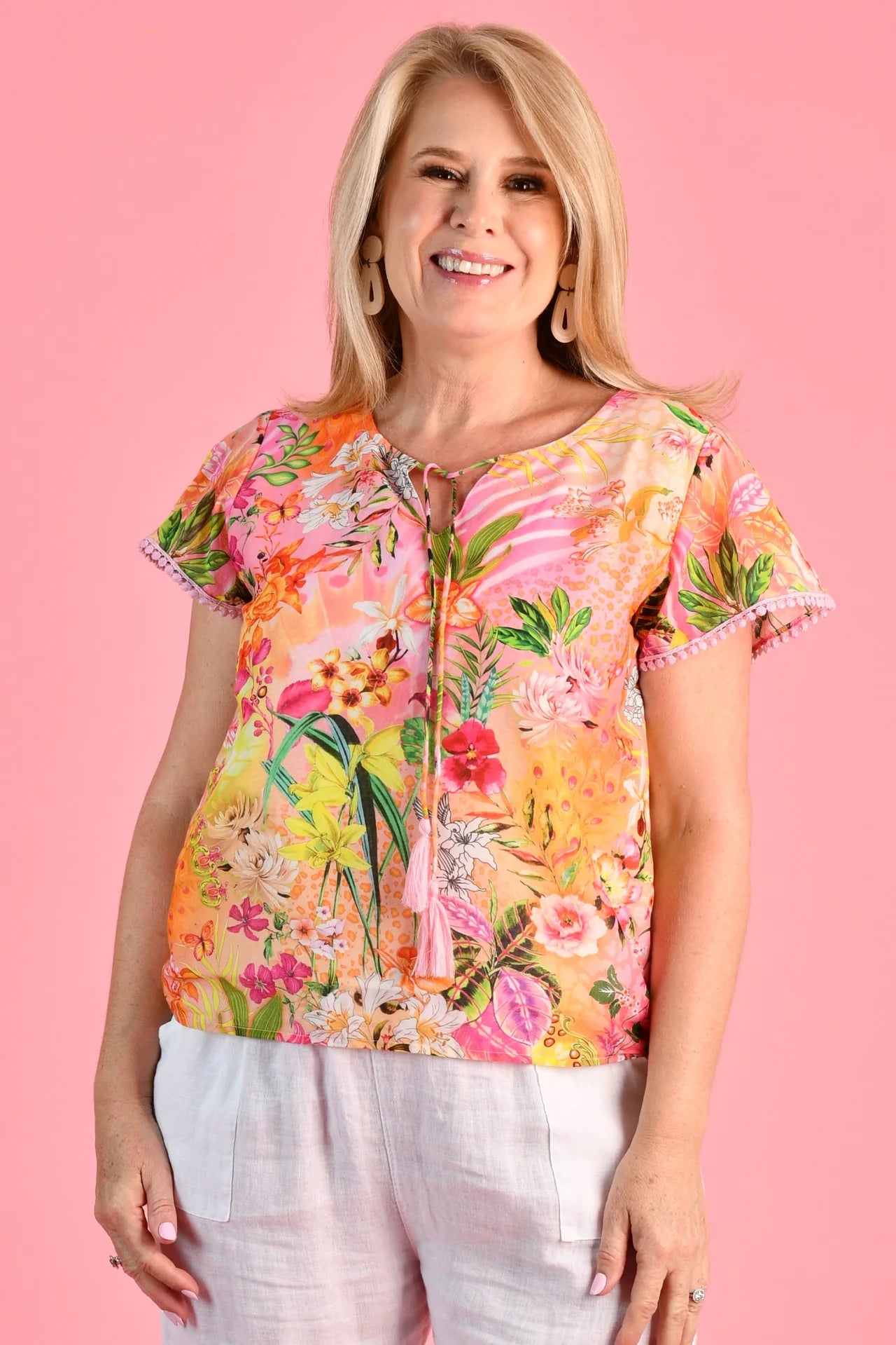 Pure Cotton Co St.Kitts Top Blushing Petals VPCT900