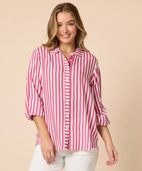 Threadz Amour Stripe Pink Shirt 48944