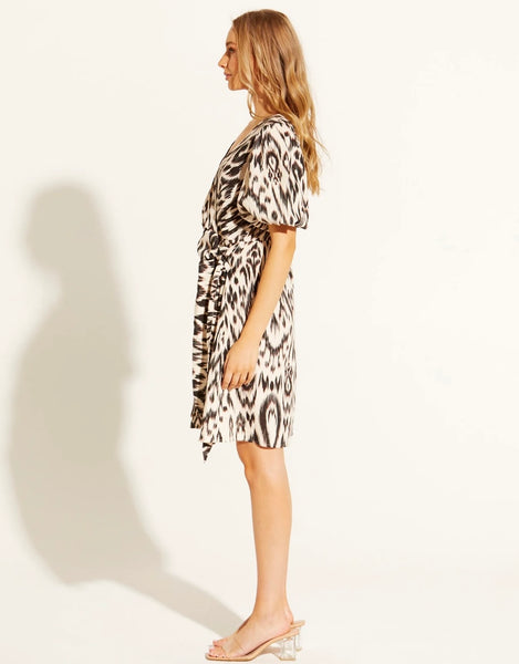 FATE+BECKER Paradise Abstract Animal Wrap Dress