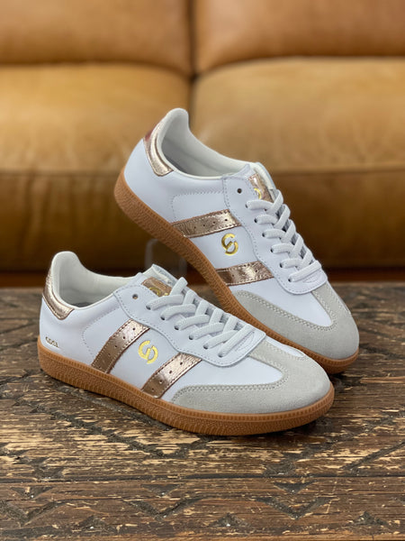 Goodsole Parallel White/Gold Leather Sneaker