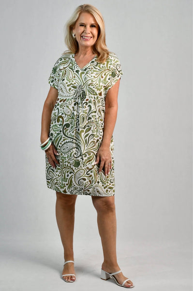 Bodacious Lovina Paisley Green Dress VBLD118