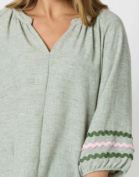 Threadz Canopy Ric Rac Olive Top 50110
