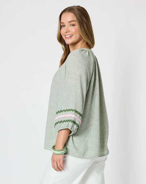 Threadz Canopy Ric Rac Olive Top 50110