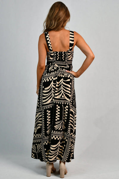 Go Girl Emily Maxi Dress Tribal Artisan Black VGLD313