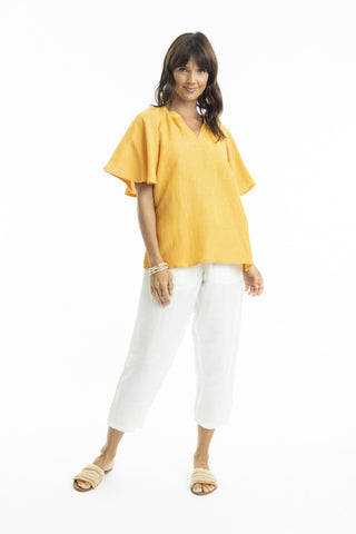 Escape Mango Linen Top 72497